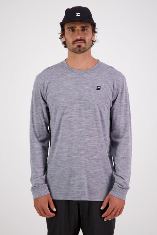 MONS ROYALE Mens Icon Ls Grey Heather
