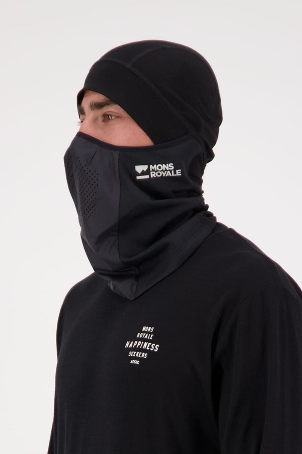 MONS ROYALE Unisex Storm Tech Fleece Balaclava Black