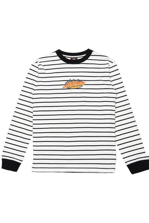 SANTA CRUZ Ultimate Flame Stripe Ls Tee Black White