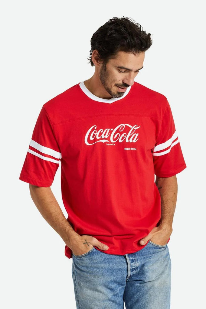 BRIXTON Coca Cola Classic Football Tee Coke Red