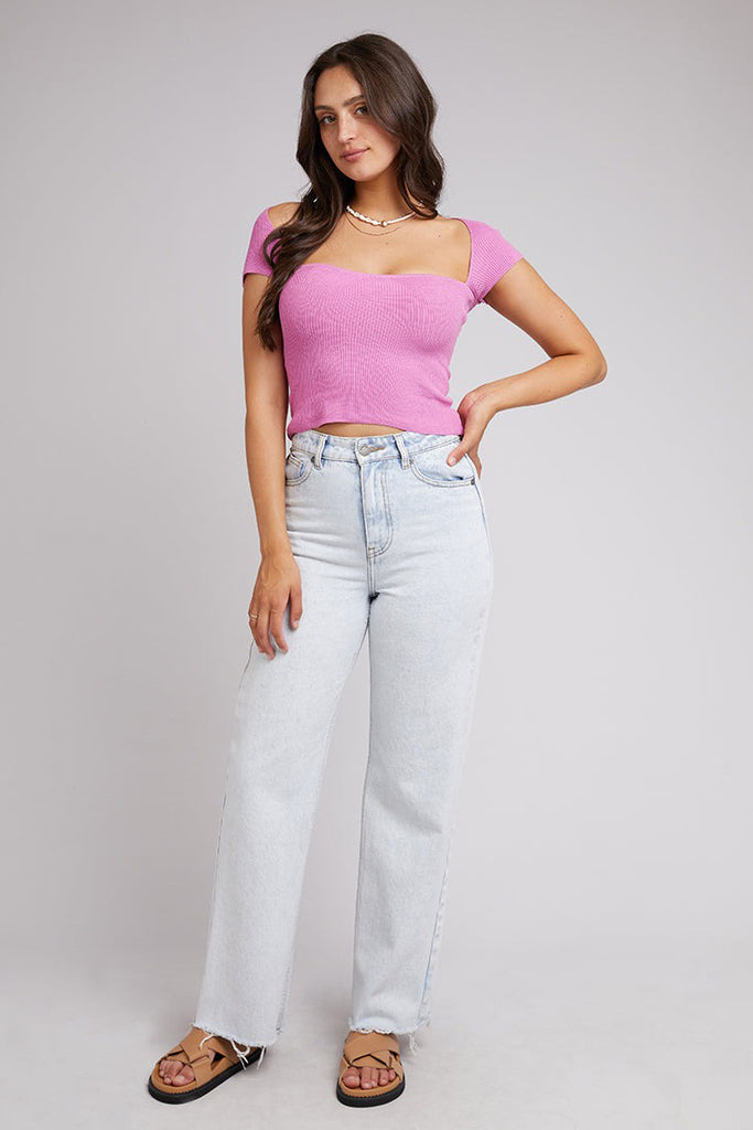 ALL ABOUT EVE Elsie Knit Top Pink