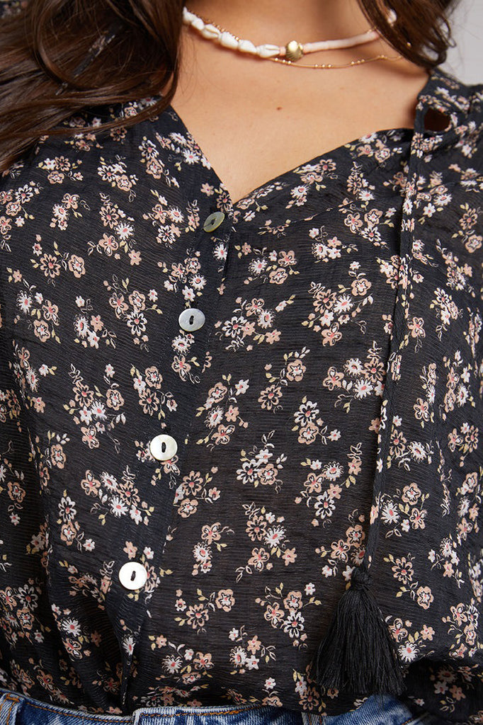 ALL ABOUT EVE Maya Floral Shirt Black