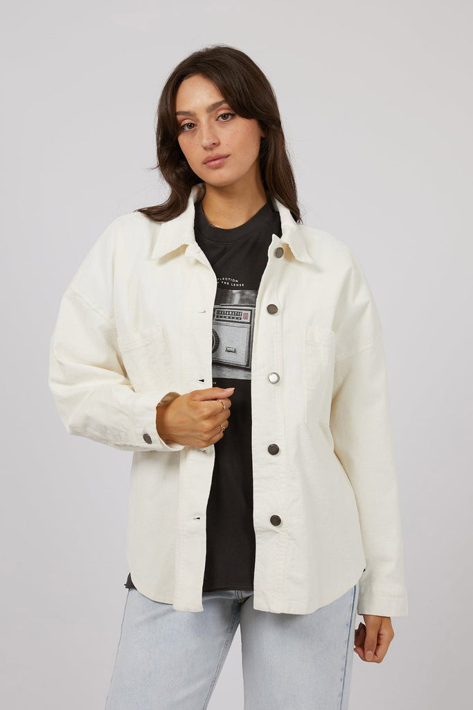 ALL ABOUT EVE Emma Cord Shacket Vintage White