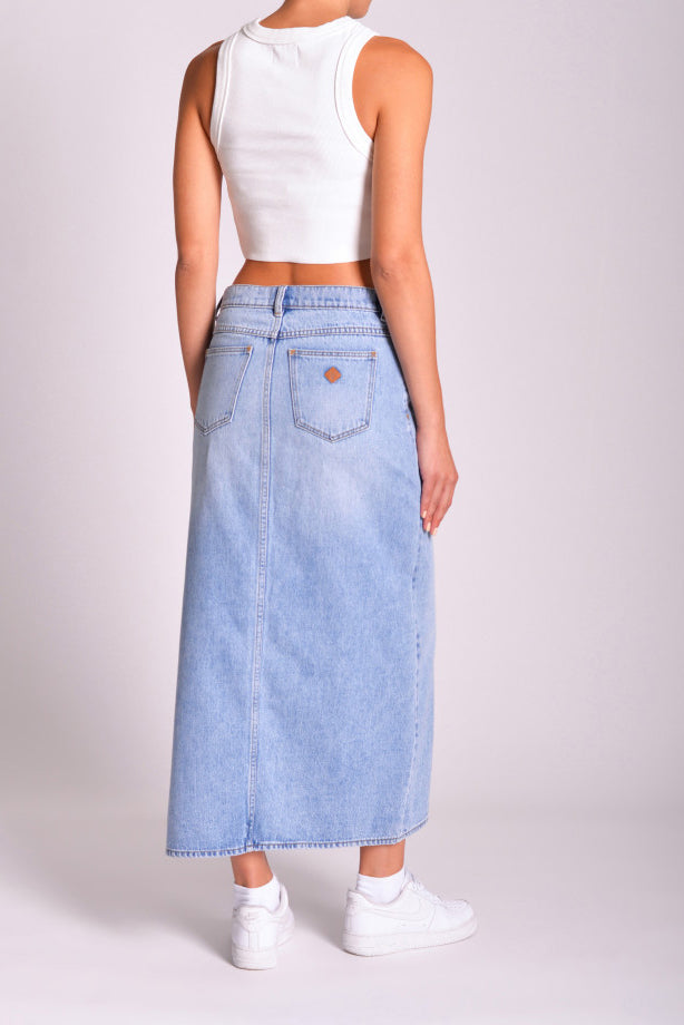 Distressed denim shop skirt nz