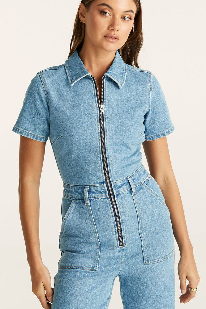 LEE Grace Boilersuit Wide Leg Brooklyn Blue