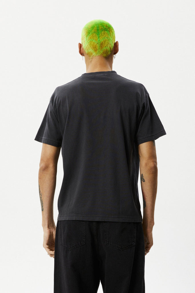 AFENDS Earth Energy Boxy Fit Tee Stone Black