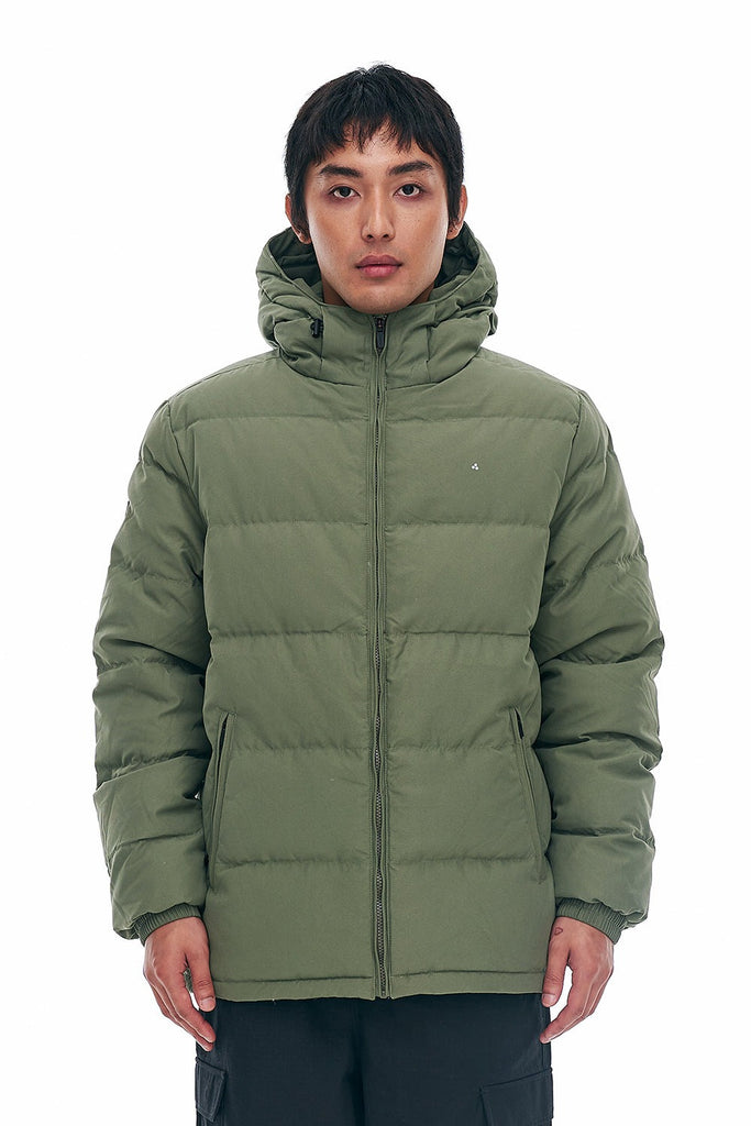 HUFFER Mens Classic Down Jacket Khaki