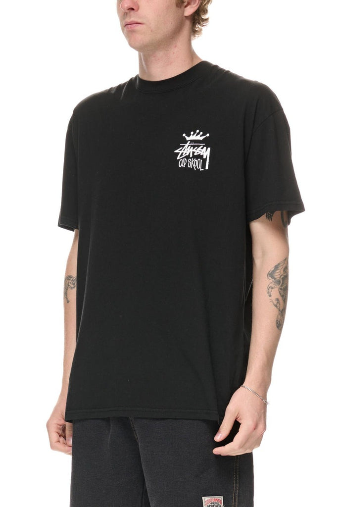 STUSSY Old Skool 50 50 Tee Pigment Black