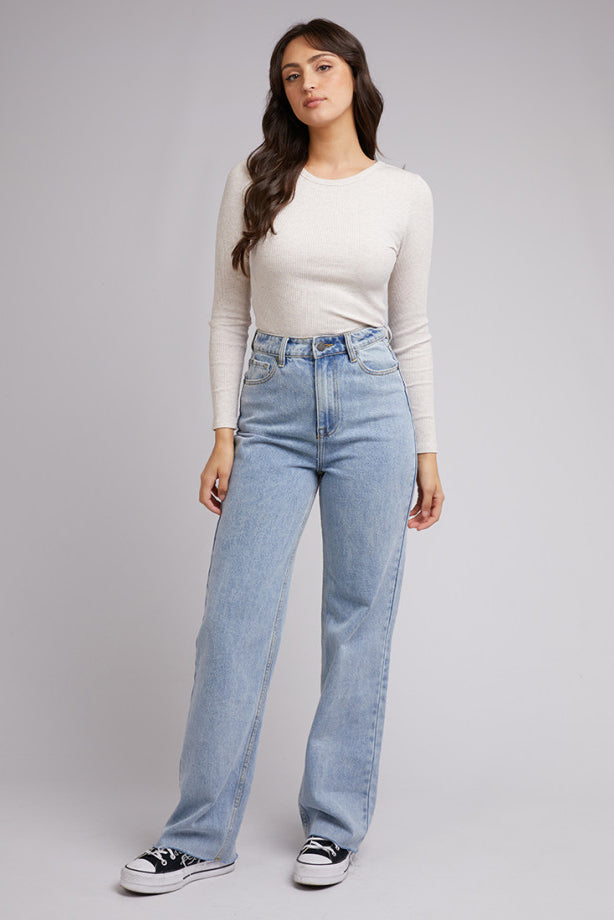 ALL ABOUT EVE Eve Rib Baby Long Sleeve Tee Oat