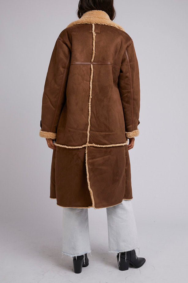 ALL ABOUT EVE Mia Sherpa Coat Brown