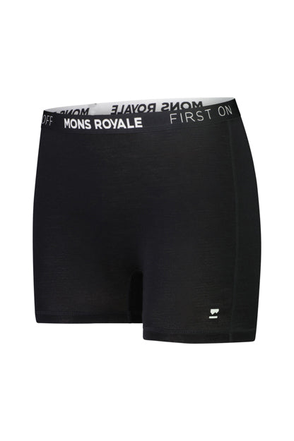 MONS ROYALE Womens Hannah Hot Pant Logo Black