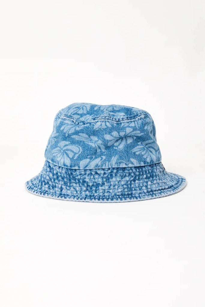 AFENDS Billie Hemp Denim Floral Bucket Hat Floral Blue