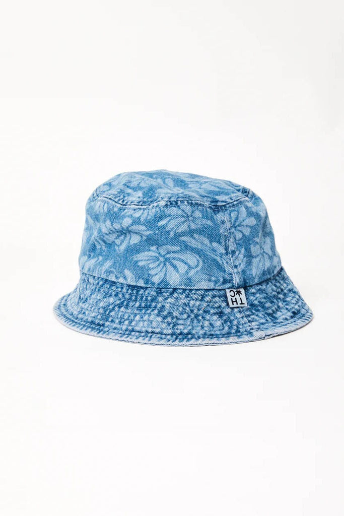 AFENDS Billie Hemp Denim Floral Bucket Hat Floral Blue