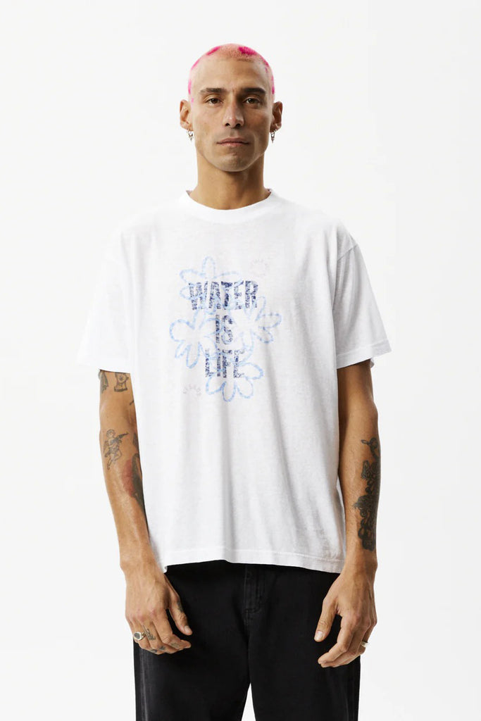 AFENDS Waterfall Boxy Graphic T Shirt White