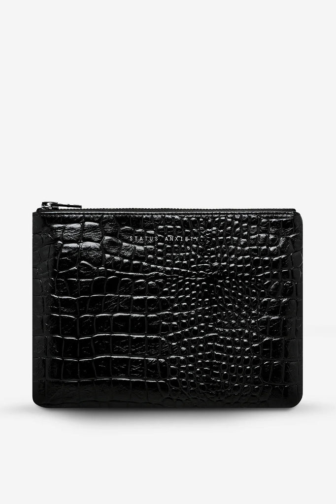 STATUS ANXIETY New Day Wallet Black Croc Emboss