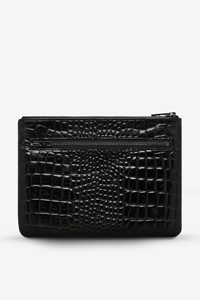 STATUS ANXIETY New Day Wallet Black Croc Emboss